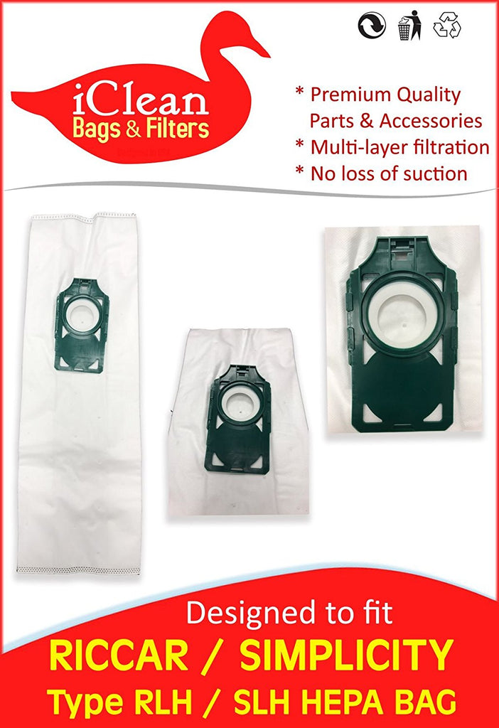 Riccar RLH Simplicity SLH HEPA bags designed by iClean Vacuums