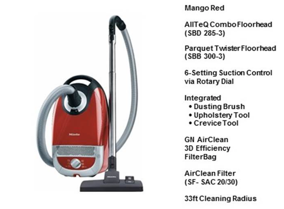 Miele Complete C2 Hard Floor canister vacuum cleaner Acevacuums