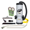 ProTeam MegaVac 10 Qt. Commercial Backpack Vacuum with Blower Tool and Hard Surface Horse Hair Brush Tool Kit (105896)