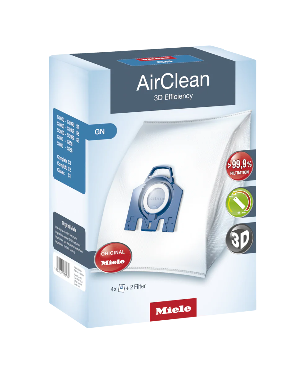 Miele AirClean 3D Efficiency GN FilterBags – 4 Bags Pack (10123210)