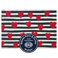 Sebo Exhaust Microfilter, for Felix/Dart (Black/White, Red Hearts) #7095ER38