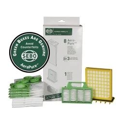 Sebo HEPA Service Box K (8 Bags, HEPA Microfilter, and Exhaust Filter) #6431AM