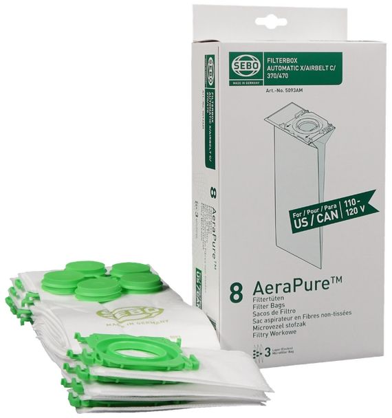 Sebo Filter Bag Box Softcase (8 Bags with Caps) #75175AM