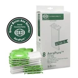 Sebo Filter Bag Box K (8 Bags with Caps) #6629AM