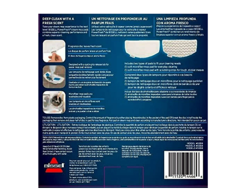 Bissell Micro Fiber Pads for Steam Mop ( 2 pk ) Part #5938
