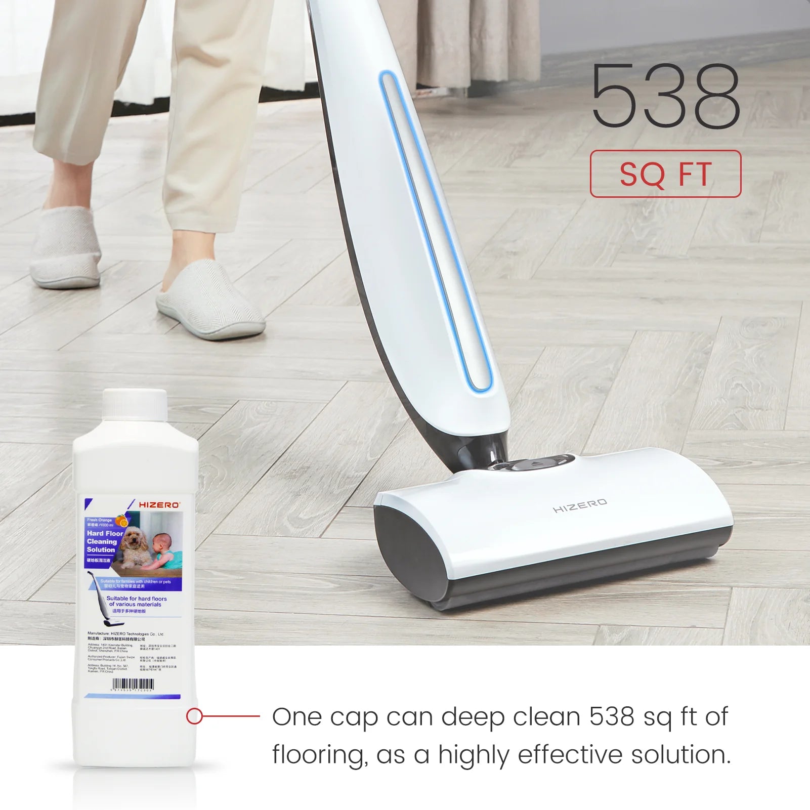 HIZERO Anti-Bacterial Hard Floor Cleaning Solution