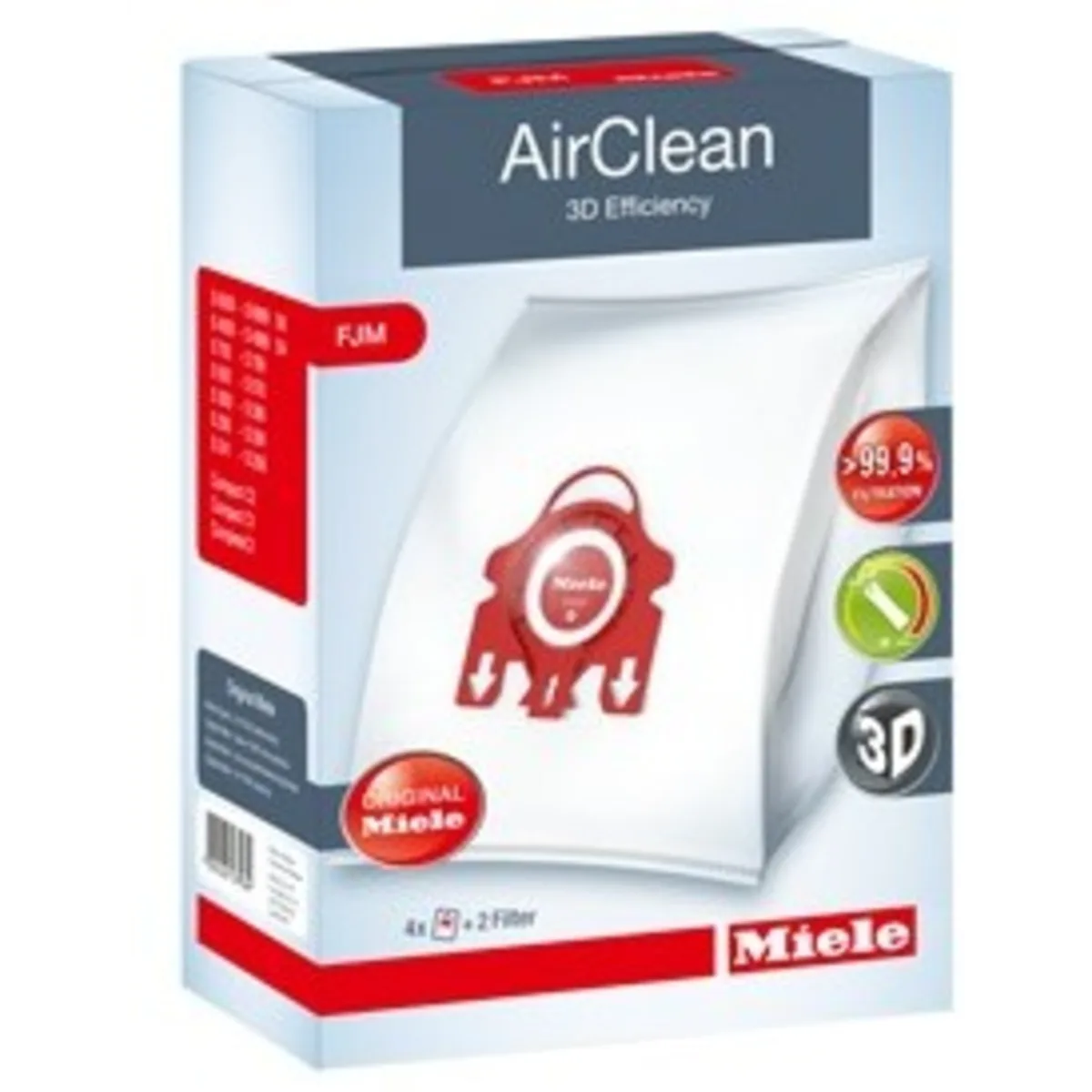 Miele AirClean 3D Efficiency FilterBags FJM – Pack of 4 + Filters-10123220