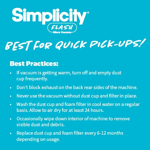 Simplicity FLASH Multi-Use Handheld Micro Vacuum-F1.6