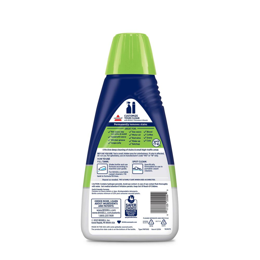 BISSELL PET PRO OXY Spot & Stain Formula for Portable Carpet Cleaners