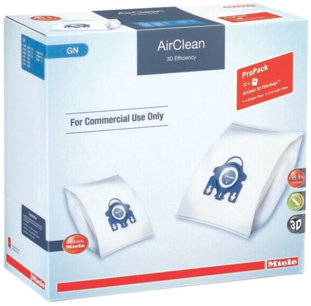 Miele GN AirClean 3D Efficiency ProPack – 32 Genuine Vacuum Bags