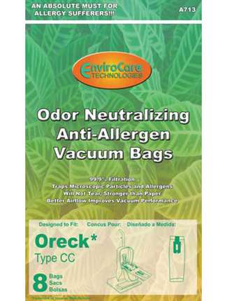 Oreck Bag Anti Allergen CC 8 Pack by Envirocare – Premium Allergen Filtration Bags