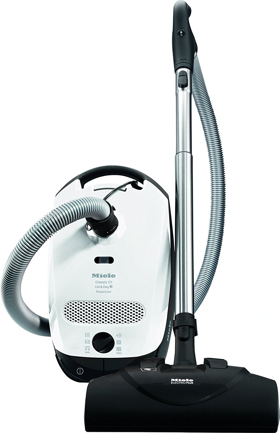 Miele Classic C1 Cat & Dog Vacuum cleaner. 6 suction control settings via Rotary Dial Active AirClean Filter to neutralize pet odor SEB 228 Electro Plus Floorhead SBB 300-3 Parquet Twister Floorhead Recommended for all flooring types