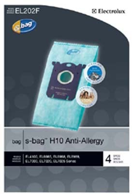 Electrolux EL202F S-bag Anti-Allergy fits models This part number replaces EL202, EL202A, EL202B, EL202C, and EL202D.Used on 6985, 6988, 6989, EL4040, EL4100, EL4200, EL6980, EL7000, EL7020 , EL7025, EL7060 Series Each single pack contains 4 bags