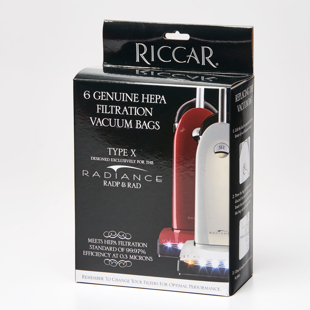 Riccar RXH-6 HEPA Bags (6-Pack) | Genuine Type X for Radiance