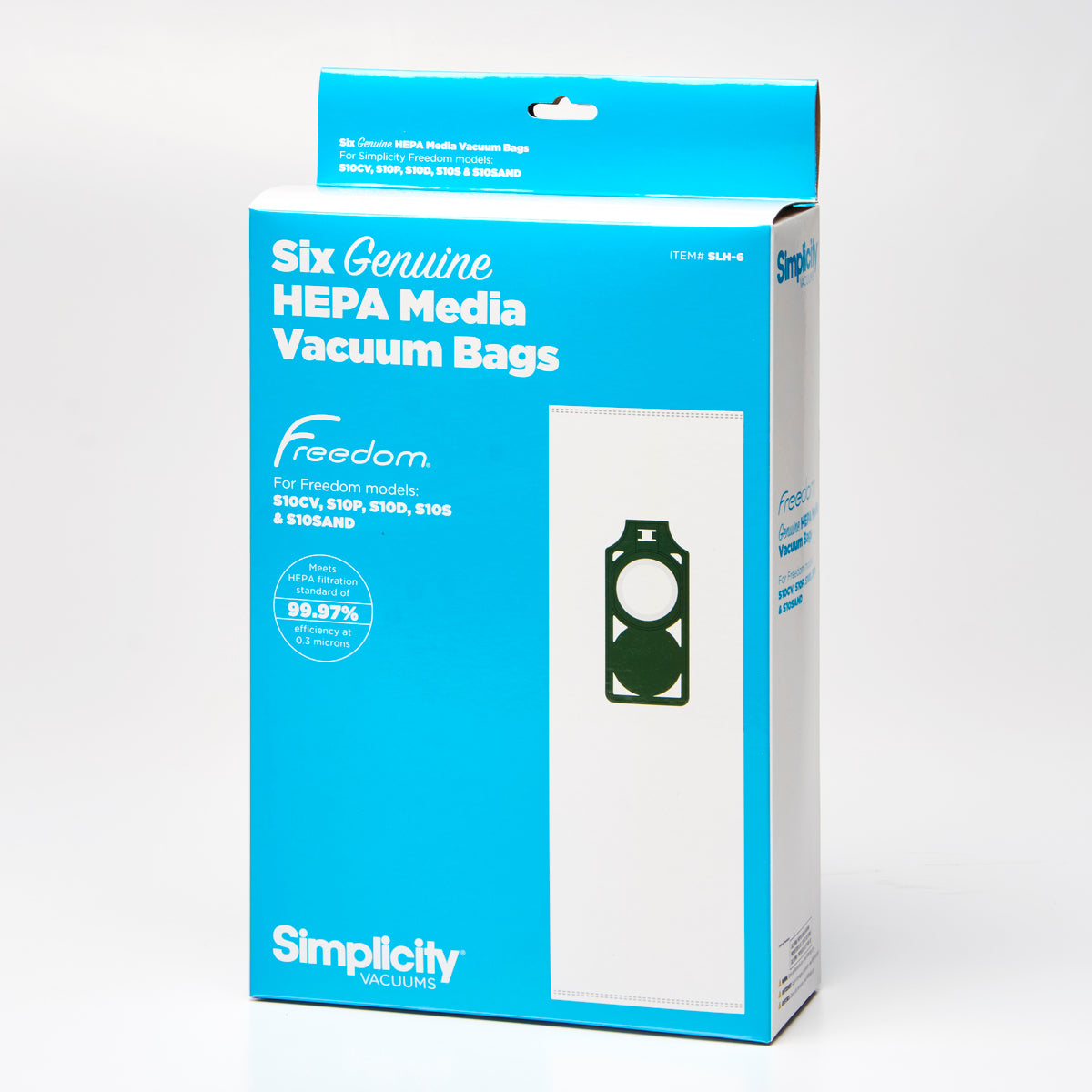 Simplicity HEPA Media Bags SLH‑6 – 6‑Pack Replacement Filter Bags
