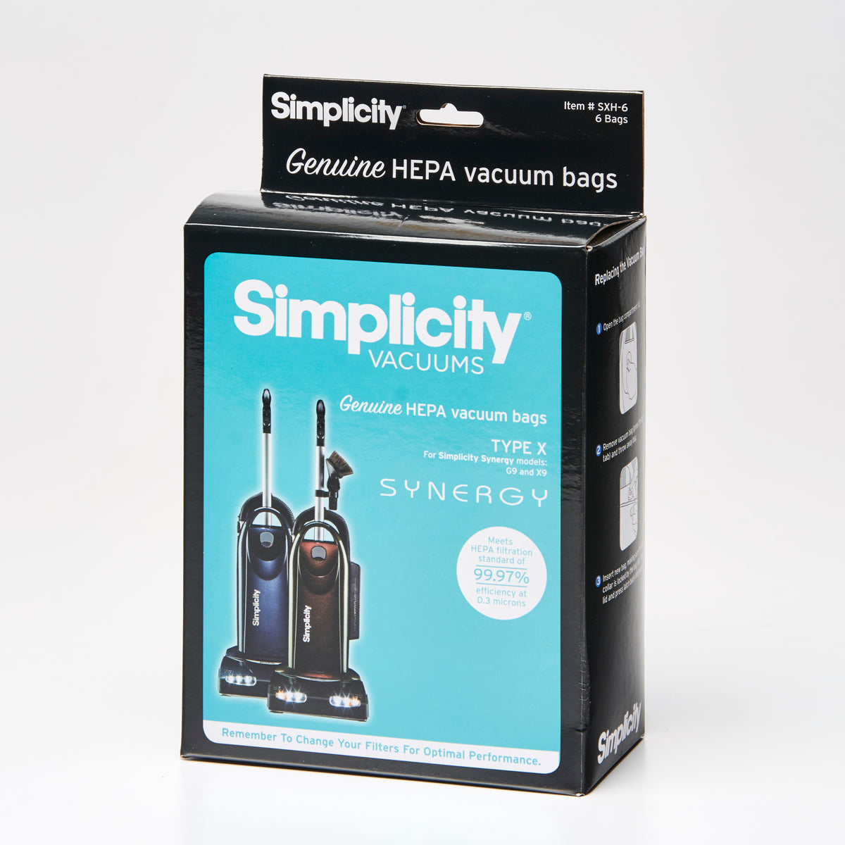 Simplicity Synergy Style X HEPA Filter Bags SXH-6 - 6 Pack
