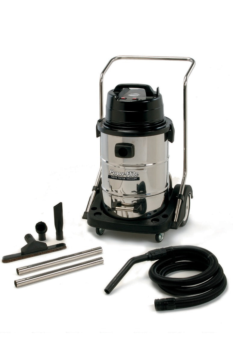 Powr-Flite PF55-Wet Dry Vacuum 20 Gallon with Stainless Steel Tank and Tools