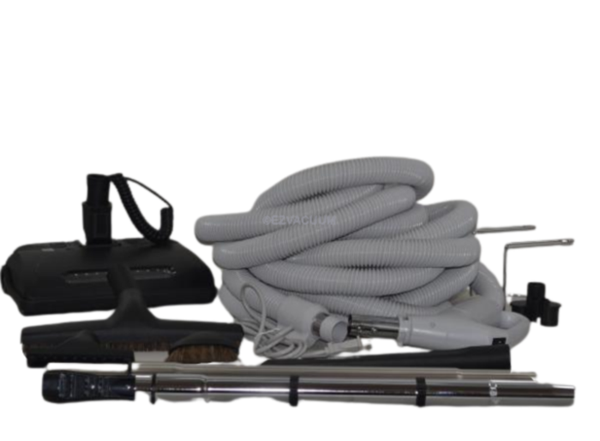Central Vacuum Kit with 35 Feet Hose with Pigtail, T5 Power Nozzle, Wands, Telescopic Wand & Tools #06-4947-93