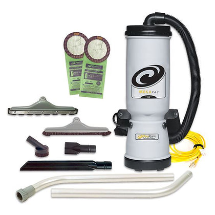 ProTeam MegaVac 10 Qt. Commercial Backpack Vacuum with Blower Tool, Felt and Horse Hair Hard Surface Tool Kit - 105892 available at Ace Vacuums