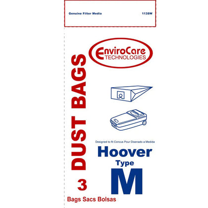 Hoover M Dimension Canister Vacuum Bags 3-Pack Generic Replacement – Part #4010037M