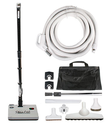 MD Central Stealth Central Vacuum Attachment Kit 30' Pigtail Hose with 12" Power Nozzle – Part #423NYC30