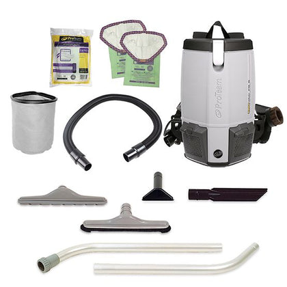 ProTeam ProVac FS 6 6 Qt. Commercial Backpack Vacuum with Restaurant Tool Kit -107363 available at Ace Vacuums
