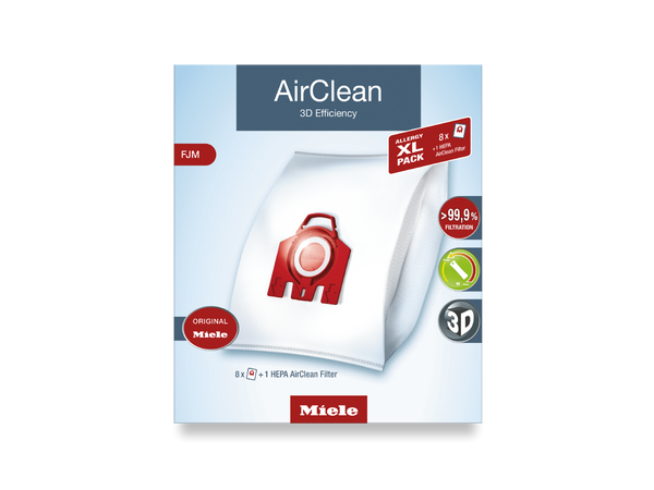 Miele FJM AirClean XL Pack, 8 Bags + HA50 HEPA Filter | 11214240