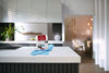 Miele GP MI H 0011 W MicroCloth HyClean, 1 cloth — cloth and packaging on a kitchen island