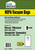 Clean Obsessed Riccar/Simplicity Type R20S HEPA 9/pk Riccar Vibrance Simplicity Symmetry S20D/P/S/UP Part# CH830
