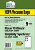 Clean Obsessed Riccar/Simplicity Type R30 HEPA 9/pk – Riccar Brilliance R30 & Simplicity Synchrony S30 D/P/ET Part #CH844