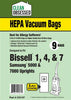 Clean Obsessed Bissell Type 1 4 7 HEPA Vacuum Bags – 9 Pack Part #CH147