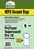 Clean Obsessed Proteam Supercoach Pro 10QT (Heart Shaped) HEPA 9/Pk Part# CH710 Vacuum Bags