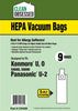 Clean Obsessed Kenmore Type U O HEPA Vacuum Bags - 9 Pack Part# CH429