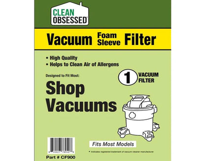 Clean Obsessed SHOPVAC Foam Sleeve Filter 1/pk – Part# CF900 available at Ace Vacuums