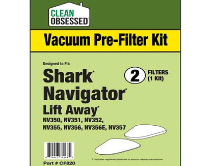 Clean Obsessed Shark Navigator Lift Away Foam & Pre Filters 1 each – Part# CF820 available at Ace Vacuums