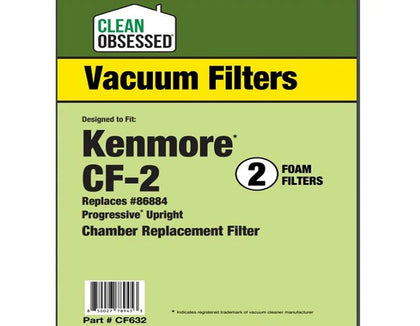 Clean Obsessed Kenmore CF-2 Foam Filters 2/pk - Part# CF632 available at Ace Vacuums