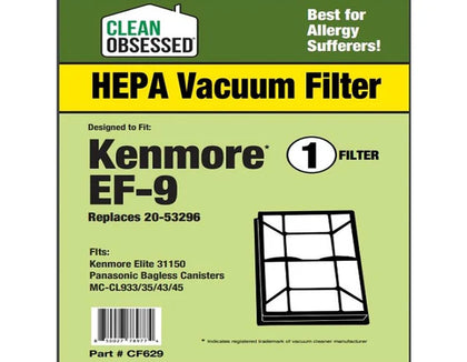Clean Obsessed Kenmore EF-9 HEPA Filter 1/pk - Part# CF629 available at Ace Vacuums