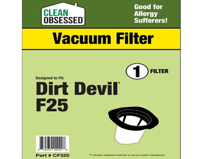Clean Obsessed Royal/Dirt Devil F25 Filter for Versa / Swift Stick Vacs – Part #CF325