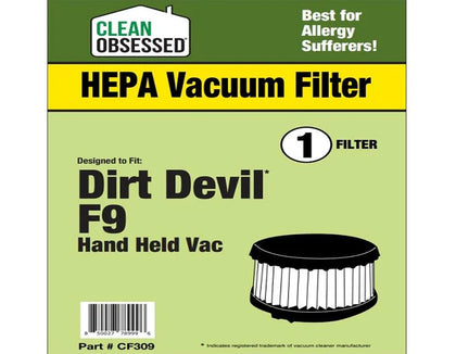 Clean Obsessed Royal/Dirt Devil F9 for Model 0100 Hand Vac – Part# CF309