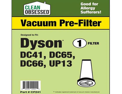 Clean Obsessed Dyson Pre Motor Filter DC41, DC65, DC66, UP13 1/PK – Part# CF241 available at Ace Vacuums