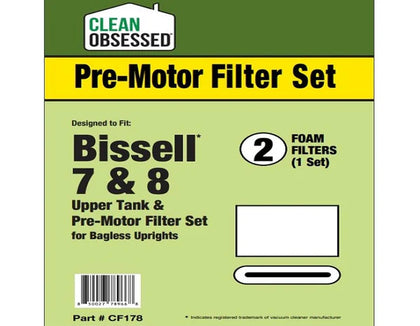 Clean Obsessed Bissell Style 7&8 Tank Filter & Pre-Filter Set 1/Pk – Part# CF178 available at Ace Vacuums