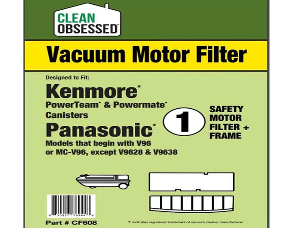 Clean Obsessed Kenmore Canister Ladder Motor Filter w/Frame 1/pk - Part# CF608
