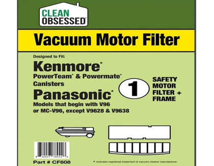 Clean Obsessed Kenmore Canister Ladder Motor Filter w/Frame 1/pk - Part# CF608 available at Ace Vacuums