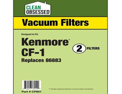 Clean Obsessed Kenmore CF-1 Filter 2/Pk – Part# CF601 available at Ace Vacuums