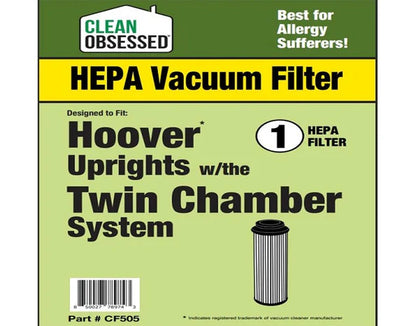 Clean Obsessed Hoover Twin Chamber Bagless Upright HEPA Cartridge – Part# CF505 available at Ace Vacuums