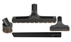 Black 4-Piece Central Vacuum Accessory Set with included cleaning tools