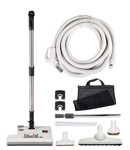 MD Central Stealth Central Vacuum Attachment Kit 30' Direct Connect Hose with 15