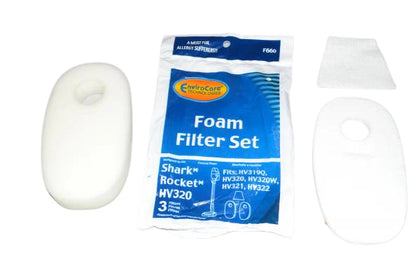 Shark Filter Set HV320 Rocket – 1 Primary, 1 Exhaust & Secondary Filter Part #F660 available at Ace Vacuums