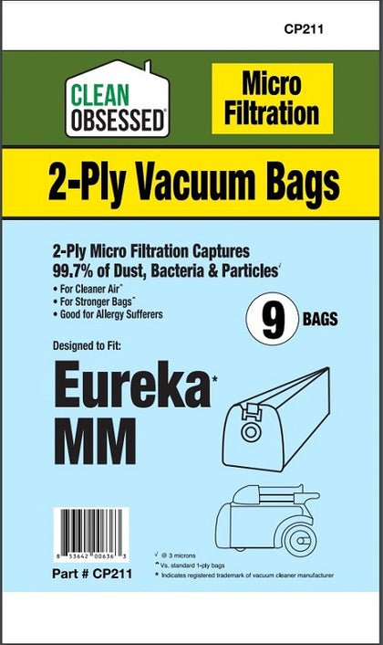 Clean Obsessed Eureka/Sanitaire Type MM Micro Paper 9/PK Part# CP211