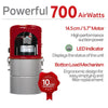 Nadair ST-700-25H 700 AirWatts motor features, bottom-load canister